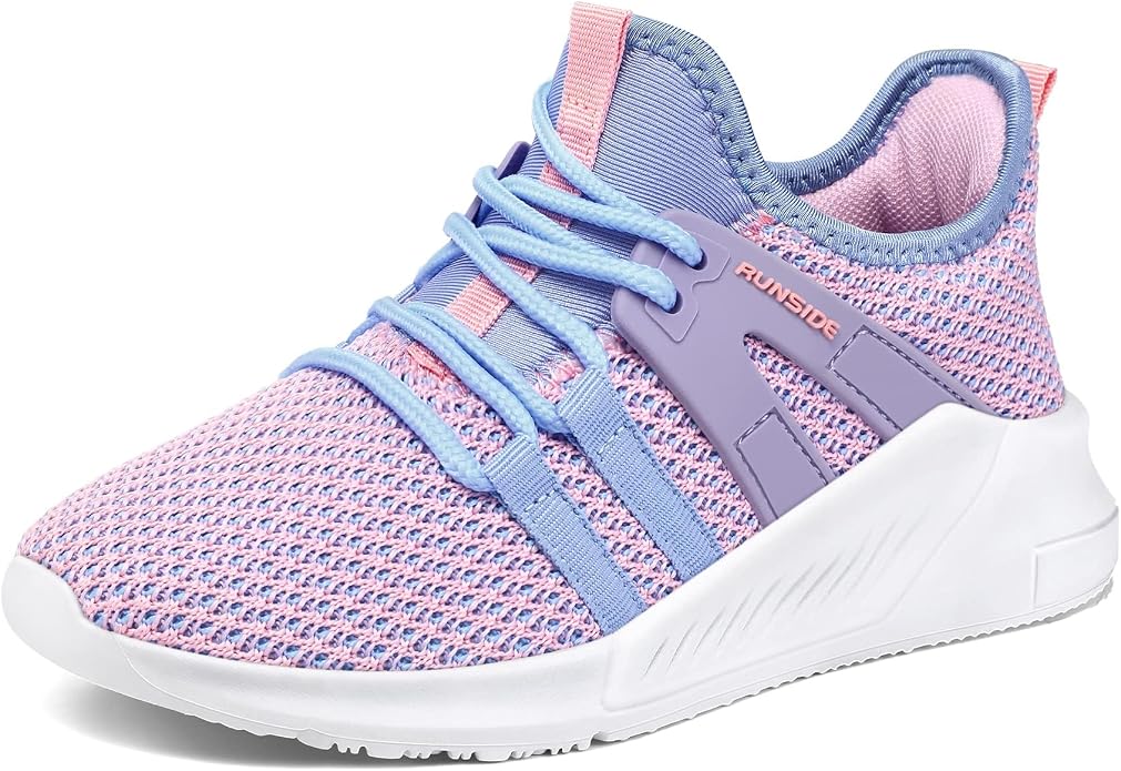 Girls’ Lightweight Running Shoes – Breathable Lace-Up Sneakers