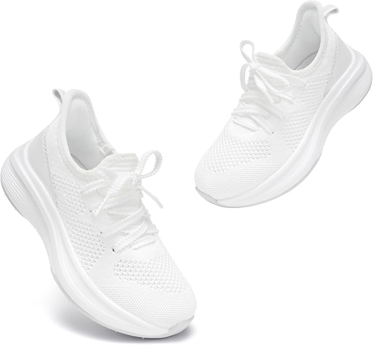 Girls’ Slip-On Running Shoes – Breathable Cushioned Athletic Sneakers