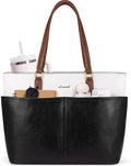 Women’s Vegan Leather Work Tote Bag with Laptop Compartments