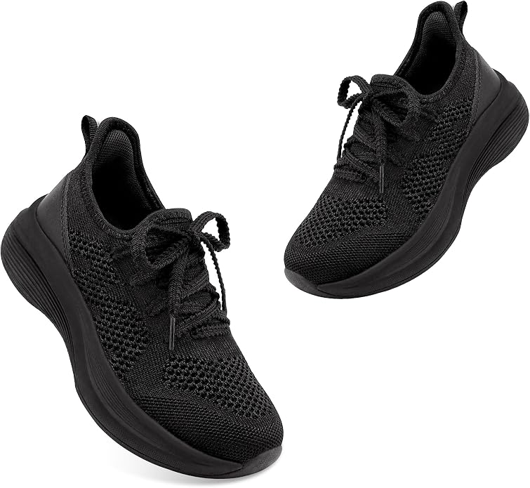 Girls’ Slip-On Running Shoes – Breathable Cushioned Athletic Sneakers