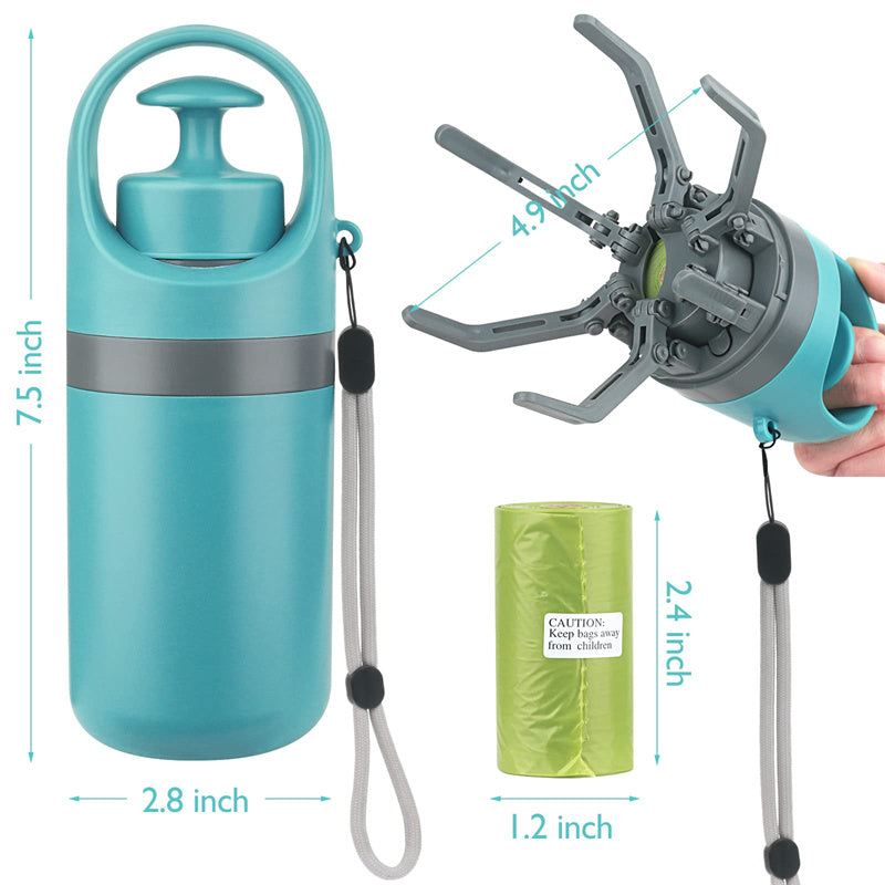 Portable Dog Pooper Scooper with Built-In Waste Bag Dispenser